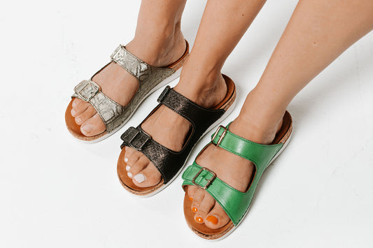 Lifestyle image for Brighton Slide Sandal - White Linen