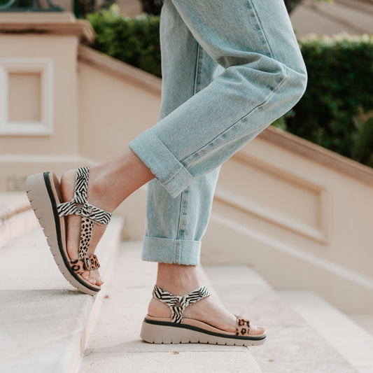 Lifestyle image for Candice Sandal - Leopard Multi
