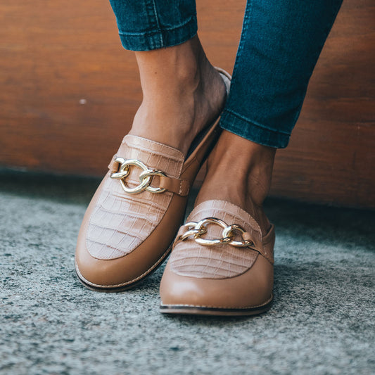 Lifestyle image for Trudy Mule - Black/Black Croc